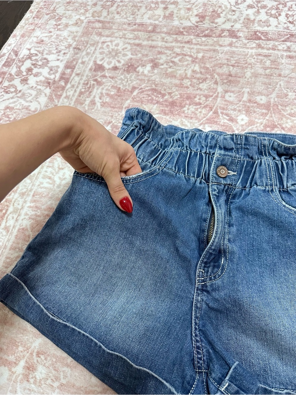 “Paper Bag” 💙 Denim High Waisted Shorts - Picture 5 of 10